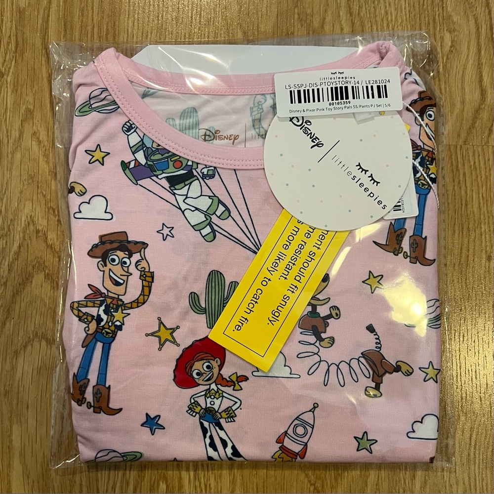 BNWT/NIB Little Sleepies Disney Pink Toy Story Stars 5/6